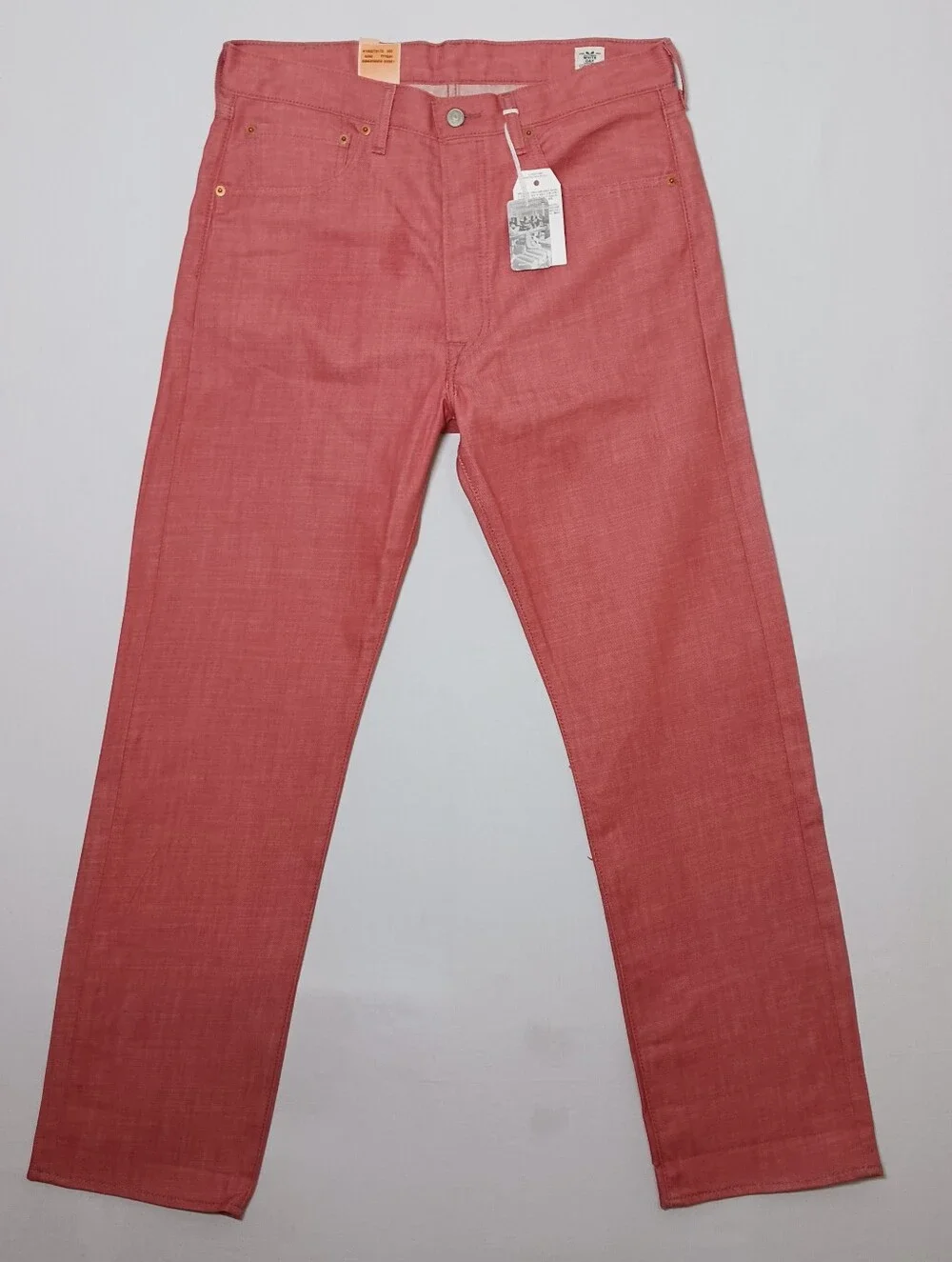 Levi's 501 Mens White Oak Cone Denim Jeans 33X32 Coral NWT Button Fly